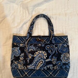 Vera Bradley Mini Quilted Blue Paisley Tote Bag